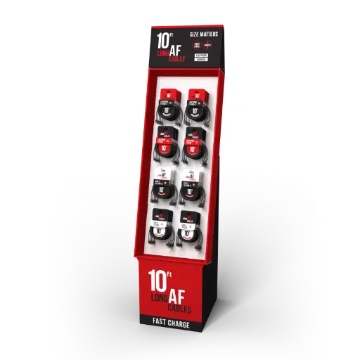 [FS-AF-40CC] Emobii- Long AF 10 ft Charge & Sync Cables – 40-Count Floor Display