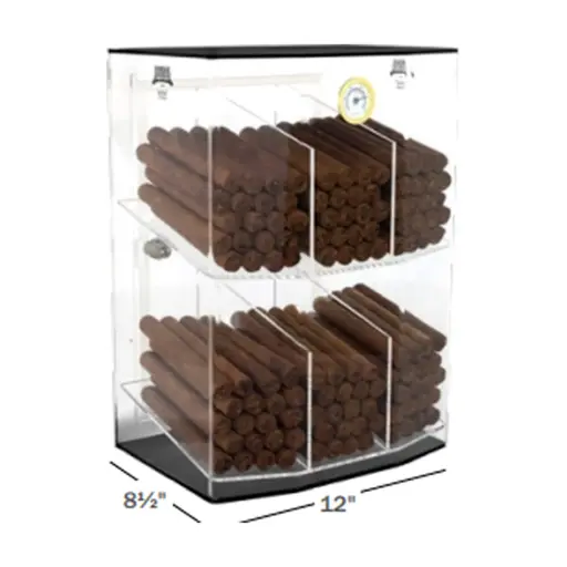[HS-BIN6] Humidor Supreme Acrylic Cigar Display Humidor – 6 Bin